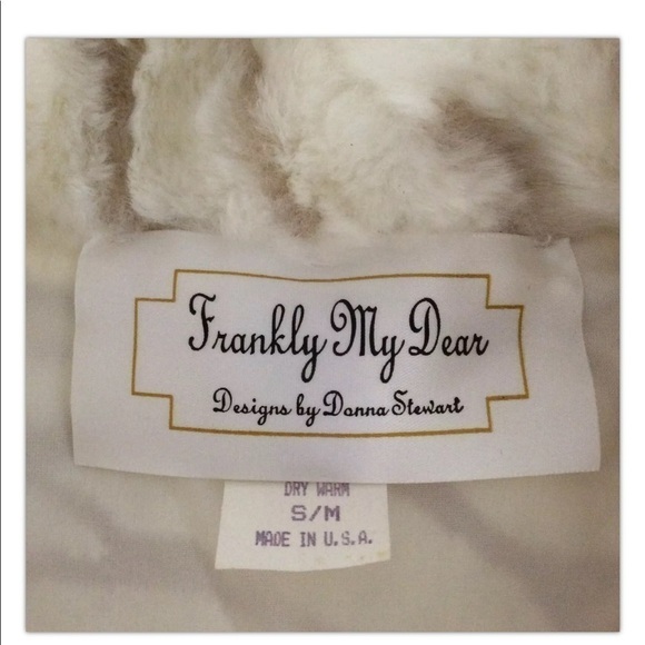 Faux Animal Print Fur Vest SM/MED Cream Beige Full Zip Donna Stewart USA Vintage - Picture 3 of 12